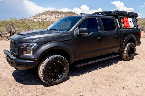 Raptor Series 2104-0367BT - 6.5 In Sawtooth Slide Track Running Boards Black Textured Aluminum 05-23 Toyota Tacoma Access/Extended Cab