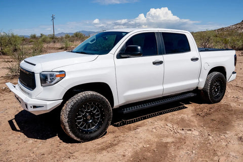 Raptor Series 2104-0143BT - 6.5 In Sawtooth Slide Track Running Boards Black Textured Aluminum 07-21 Toyota Tundra CrewMax Cab