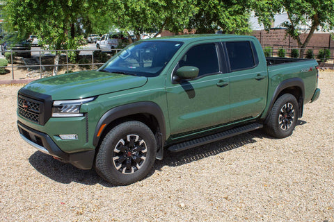 Raptor Series 2107-0589BT - 6.5 In Sawtooth Slide Track Running Boards Black Textured Aluminum 05-24 Nissan Frontier Crew Cab