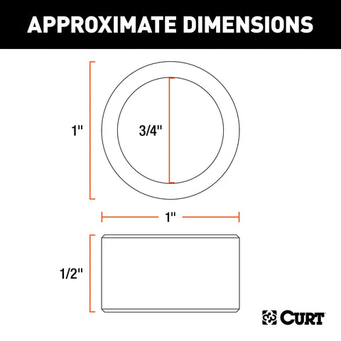 CURT 21100 Trailer Ball Reducer Bushing (From 1 to 3/4 Stem)