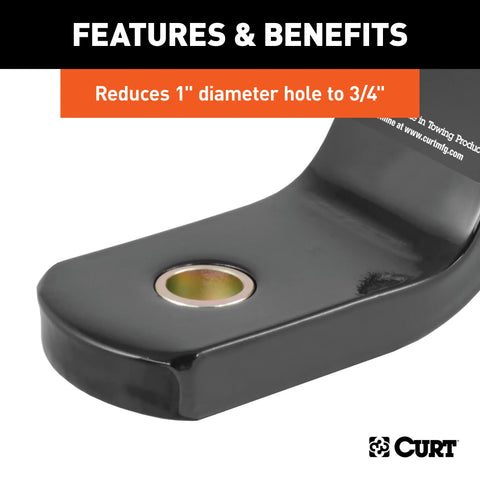 CURT 21101 Trailer Ball Reducer Bushing (From 1 to 3/4 Stem, Packaged)