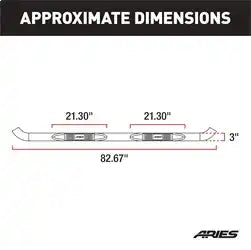 ARIES 213006 - 3 Round Black Stainless Side Bars, Select Ford Excursion, F-250, F-350