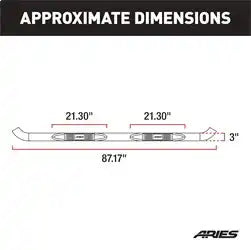 ARIES 214045 - 3 Round Black Stainless Side Bars, Select Silverado, Sierra 1500, 2500, 3500 HD