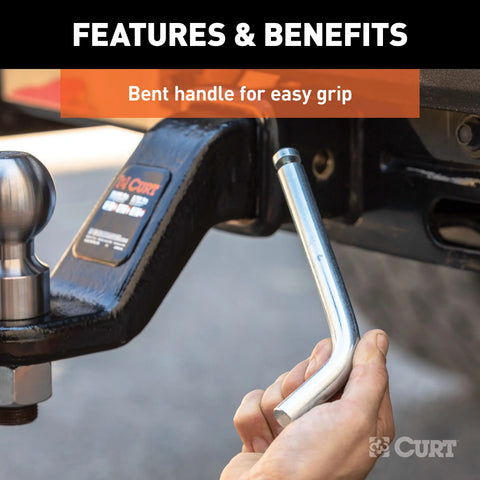 CURT 21506 - Heavy-Duty 5/8in. Hitch Pin with Groove (2-1/2in. or 3in. Receiver Zinc Packag