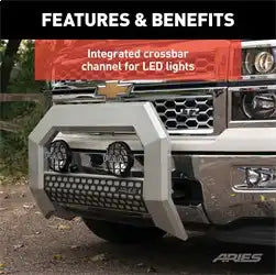 ARIES 2153003 - AdvantEDGE 5-1/2 Chrome Aluminum Bull Bar, Select Ford F250, F350, F450, F550