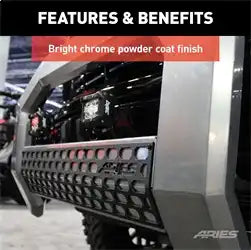 ARIES 2153003 - AdvantEDGE 5-1/2 Chrome Aluminum Bull Bar, Select Ford F250, F350, F450, F550