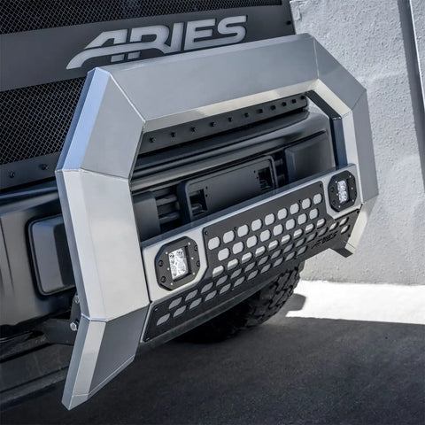 ARIES 2155101 - AdvantEDGE 5-1/2 Chrome Aluminum Bull Bar with Lights, Select Ram 2500, 3500