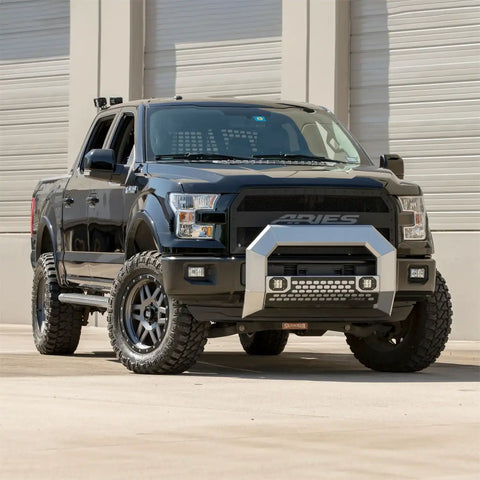 ARIES 2155101 - AdvantEDGE 5-1/2 Chrome Aluminum Bull Bar with Lights, Select Ram 2500, 3500
