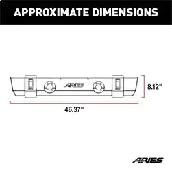 ARIES 2156000 - TrailCrusher Jeep Wrangler JK Steel Front Bumper, 12.5K