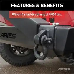 ARIES 2156001 - TrailCrusher Jeep Wrangler TJ Steel Front Bumper, 9.5K