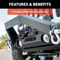 ARIES 2156050 - TrailCrusher Jeep Wrangler, Gladiator Steel Front Bumper Angular Brush Guard