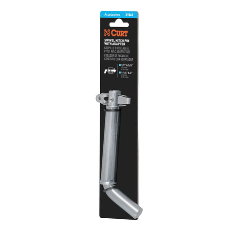 CURT 21561 - 1/2in. Swivel Hitch Pin with 5/8in. Adapter (1-1/4in. or 2in. Receiver Zinc Pa