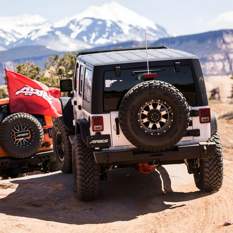 ARIES 2157000 - TrailCrusher Jeep Wrangler JK Steel Rear Bumper, 12.5K