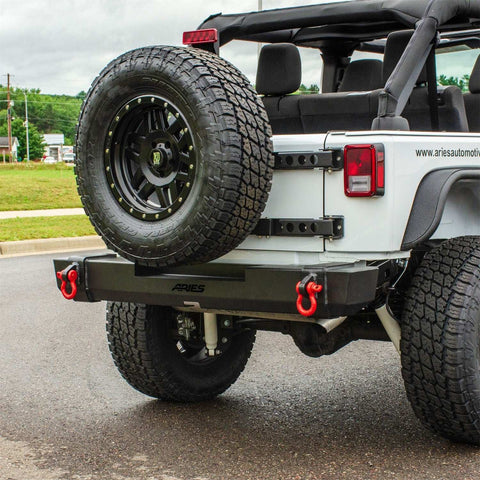 ARIES 2157000 - TrailCrusher Jeep Wrangler JK Steel Rear Bumper, 12.5K