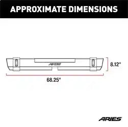 ARIES 2157001 - TrailCrusher Jeep Wrangler TJ Steel Rear Bumper, 9.5K