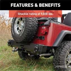 ARIES 2157001 - TrailCrusher Jeep Wrangler TJ Steel Rear Bumper, 9.5K