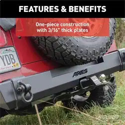ARIES 2157001 - TrailCrusher Jeep Wrangler TJ Steel Rear Bumper, 9.5K