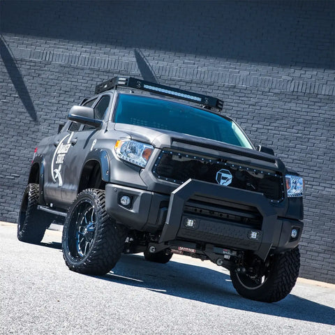 ARIES 2162100 - AdvantEDGE 5-1/2 Black Aluminum Bull Bar with Lights, Select Toyota Tundra