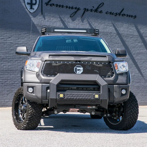 ARIES 2162100 - AdvantEDGE 5-1/2 Black Aluminum Bull Bar with Lights, Select Toyota Tundra