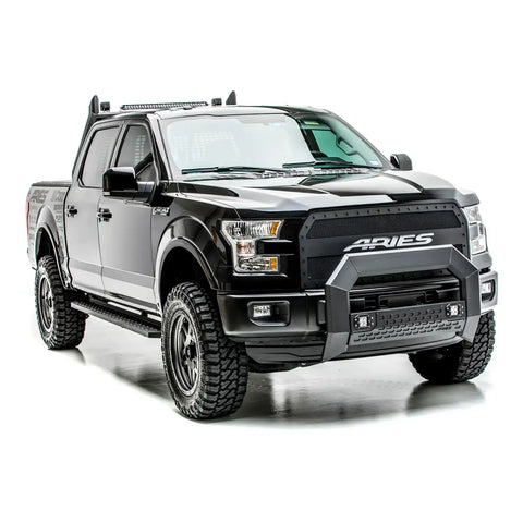 ARIES 2163100 - AdvantEDGE 5-1/2 Black Aluminum Bull Bar with Lights, Select Ford F-150