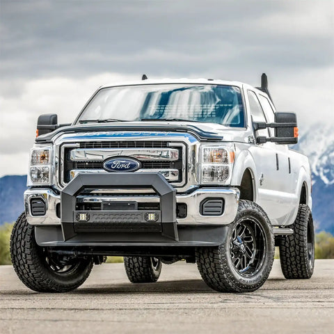 ARIES 2163102 - AdvantEDGE 5-1/2 Black Aluminum Bull Bar with Lights, Select Ford Super Duty