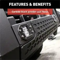 ARIES 2164100 - AdvantEDGE 5-1/2 Black Aluminum Bull Bar with Lights, Select Silverado, Sierra