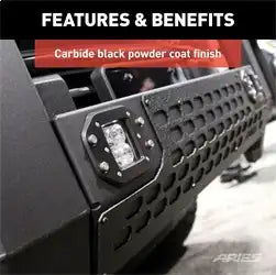 ARIES 2164103 - AdvantEDGE 5-1/2 Black Aluminum Bull Bar with Lights, Select Silverado, Sierra