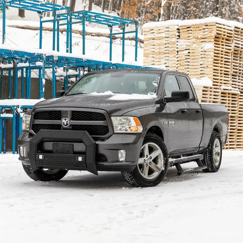 ARIES 2165100 - AdvantEDGE 5-1/2 Black Aluminum Bull Bar with Lights, Select Dodge, Ram 1500