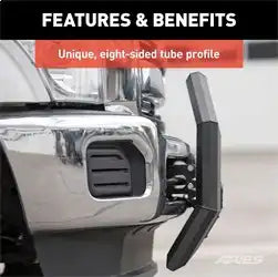 ARIES 2165102 - AdvantEDGE 5-1/2 Black Aluminum Bull Bar with Lights, Select Ram 1500