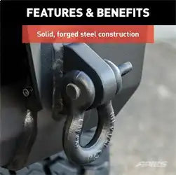 ARIES 2166071 - Heavy-Duty Bolt-On Tow Hooks D-Ring Shackles, 12,500 lbs Capacity