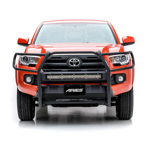ARIES 2170006 - Pro Series Black Steel Grille Guard with Light Bar, Select Toyota Tacoma