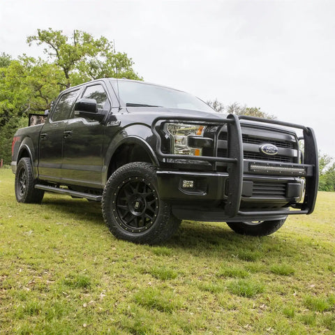 ARIES 2170012 - Pro Series Black Steel Grille Guard with Light Bar, Select Ford F-150