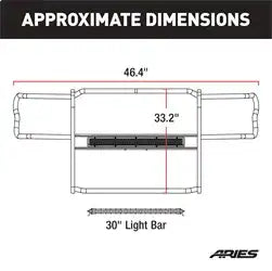 ARIES 2170022 - Pro Series Black Steel Grille Guard with Light Bar, Select Colorado, Canyon