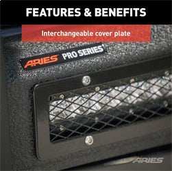 ARIES 2170026 - Pro Series Black Steel Grille Guard with Light Bar, Select Dodge, Ram 2500, 3500