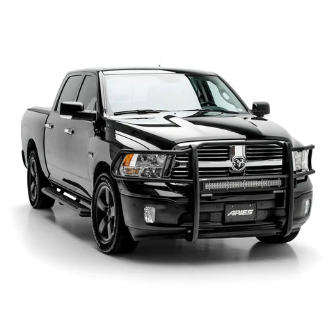 ARIES 2170028 - Pro Series Black Steel Grille Guard with Light Bar, Select Dodge, Ram 1500