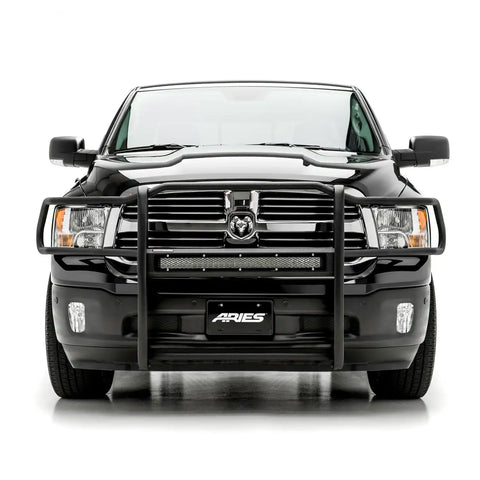 ARIES 2170028 - Pro Series Black Steel Grille Guard with Light Bar, Select Dodge, Ram 1500