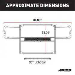 ARIES 2170029 - Pro Series Black Steel Grille Guard with Light Bar, Select Nissan Titan XD