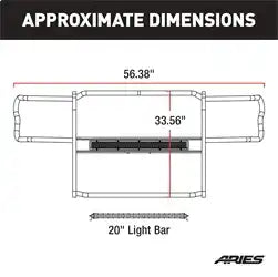ARIES 2170031 - Pro Series Black Steel Grille Guard with Light Bar, Select Jeep Renegade