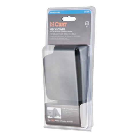 CURT 21728 2 Rubber Hitch Tube Cover with 4-Way Flat Holder (Packaged)