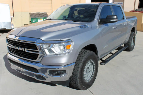 Raptor Series 2202-0062BT - 5 In OEM Style Full Tread Slide Track Running Boards Black Textured Aluminum 09-18 Dodge Ram 1500 19-23 Classic 10-24 2500/3500 Crew Cab