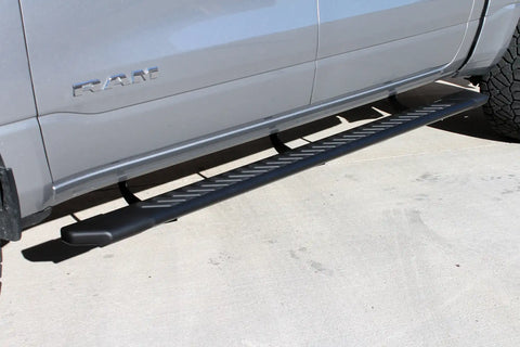 Raptor Series 2202-0602BT - 5 In OEM Style Full Tread Slide Track Running Boards Black Textured Aluminum 19-24 Dodge Ram 1500 New Body Crew Cab