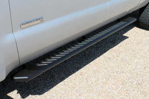 Raptor Series 2203-0344BT - 5 In OEM Style Full Tread Slide Track Running Boards Black Textured Aluminum 99-16 Ford F-250/F-350 Super Duty Crew Cab