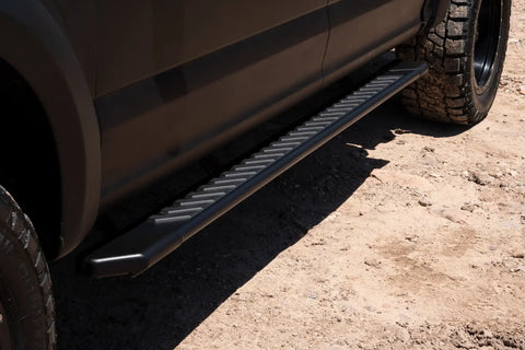 Raptor Series 2203-0366BT - 5 In OEM Style Full Tread Slide Track Running Boards Black Textured Aluminum 15-23 Ford F-150 22-23 Lightning 17-23 F-250/F-350 Super Duty Crew Cab
