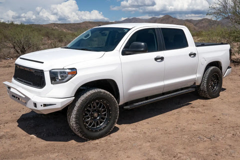 Raptor Series 2204-0143BT - 5 In OEM Style Full Tread Slide Track Running Boards Black Textured Aluminum 07-21 Toyota Tundra CrewMax Cab