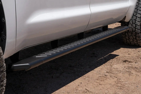 Raptor Series 2204-0143BT - 5 In OEM Style Full Tread Slide Track Running Boards Black Textured Aluminum 07-21 Toyota Tundra CrewMax Cab