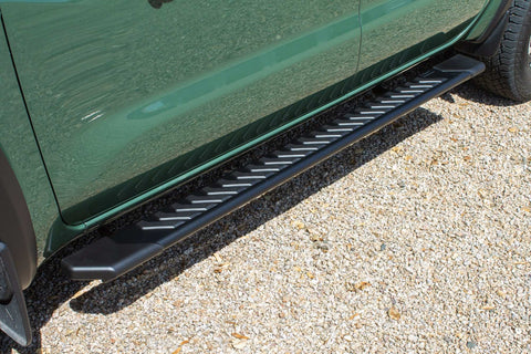 Raptor Series 2207-0589BT - 5 In OEM Style Full Tread Slide Track Running Boards Black Textured Aluminum 05-24 Nissan Frontier Crew Cab
