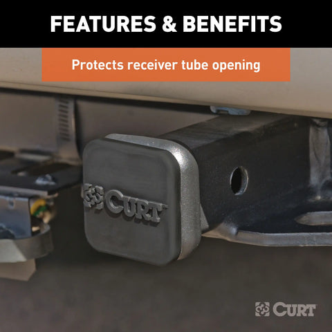 CURT 22271 - Rubber Trailer Hitch Cover Fits 1-1/4-Inch Receiver
