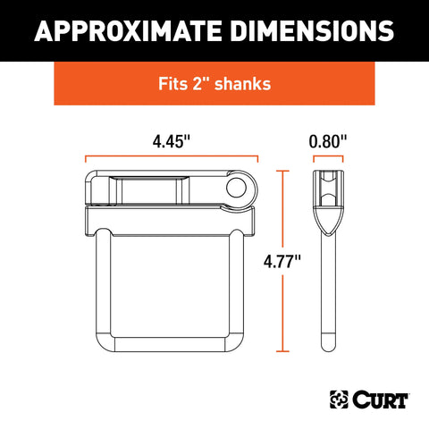 CURT 22325 No-Tool Anti-Rattle Hitch Clamp for 2 Receiver