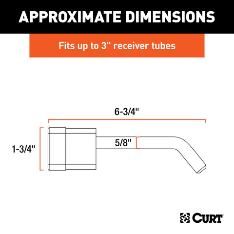CURT 23021 5/8 Hitch Lock (2", 2-1/2 or 3 Receiver, Deadbolt, Chrome)