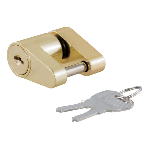 CURT 23022 Coupler Lock (1/4 Pin, 3/4 Latch Span, Padlock, Brass-Plated)